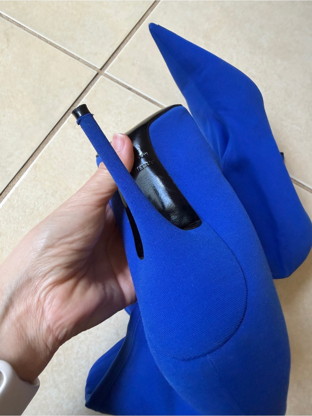Balenciaga Women’s 10(40) Blue Knife Bootie Spandex Pointed Toe - Picture 8 of 16